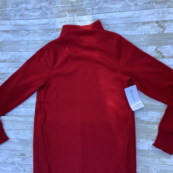 NWT Athleta Cozy Karma Asym Tunic Sweatshirt Dress size S Small Tall Red - Picture 8 of 15